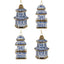 Chinoiserie Pagoda Hanging Ornaments Box of 4