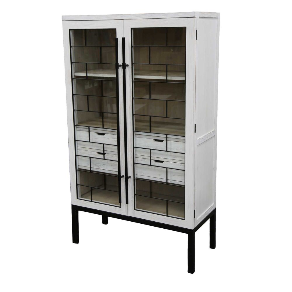 Siera Pine Cabinet White