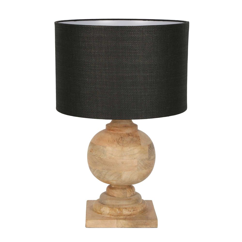 Coach Table Lamp Natural With Black Shade