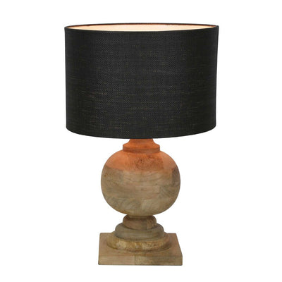 Coach Table Lamp Natural With Black Shade