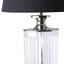 Bellevue Glass Nickel Lamp With Black Linen Shade