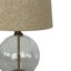 Ivy Antique Brass And Glass With Natural Linen Shade