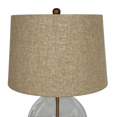 Ivy Antique Brass And Glass With Natural Linen Shade