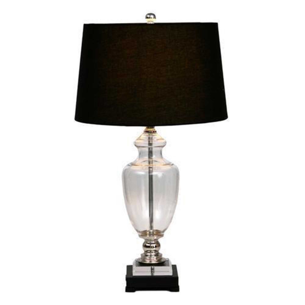 Glass Black Lamp W Black Shade