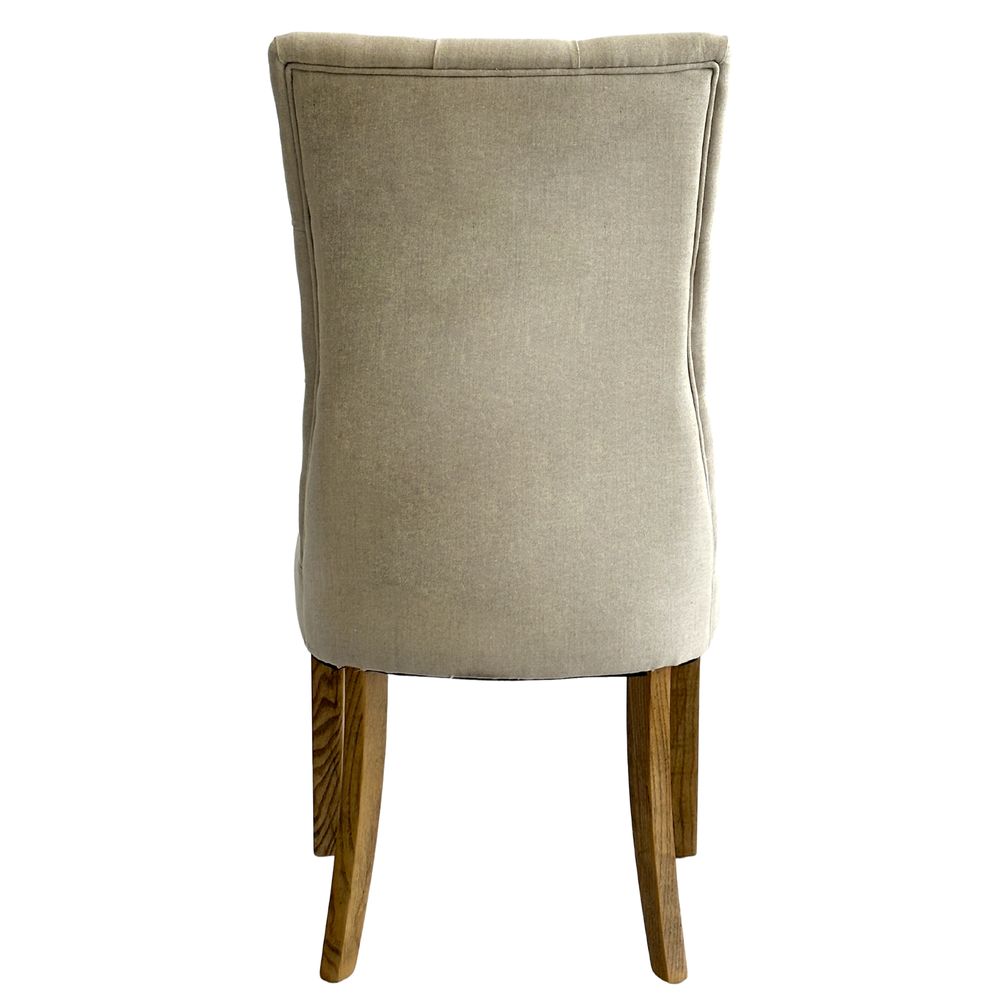 Beige Linen Dining Chair