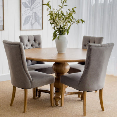 Storm Grey Linen Dining Chair