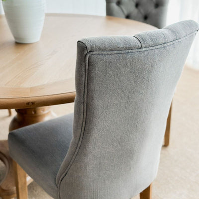 Storm Grey Linen Dining Chair