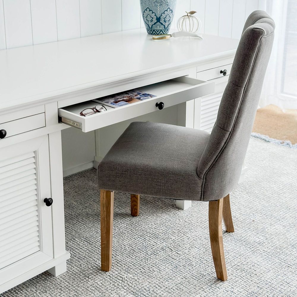 Storm Grey Linen Dining Chair