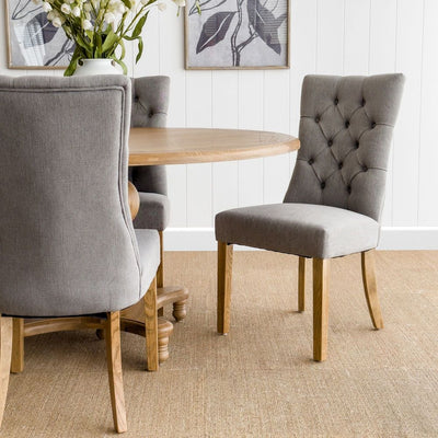 Storm Grey Linen Dining Chair