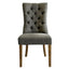 Diana Buttoned Hamptons Dining Chair Storm Grey Linen Blend