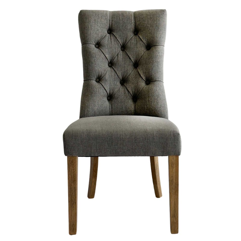 Storm Grey Linen Dining Chair