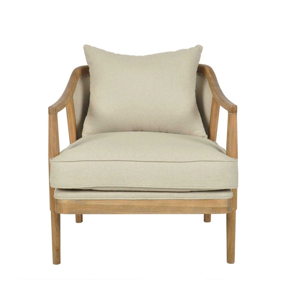 Asteria Oakwood Linen Armchair