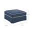 Slip Cover Only - Noosa Hamptons Ottoman Navy W/White Piping