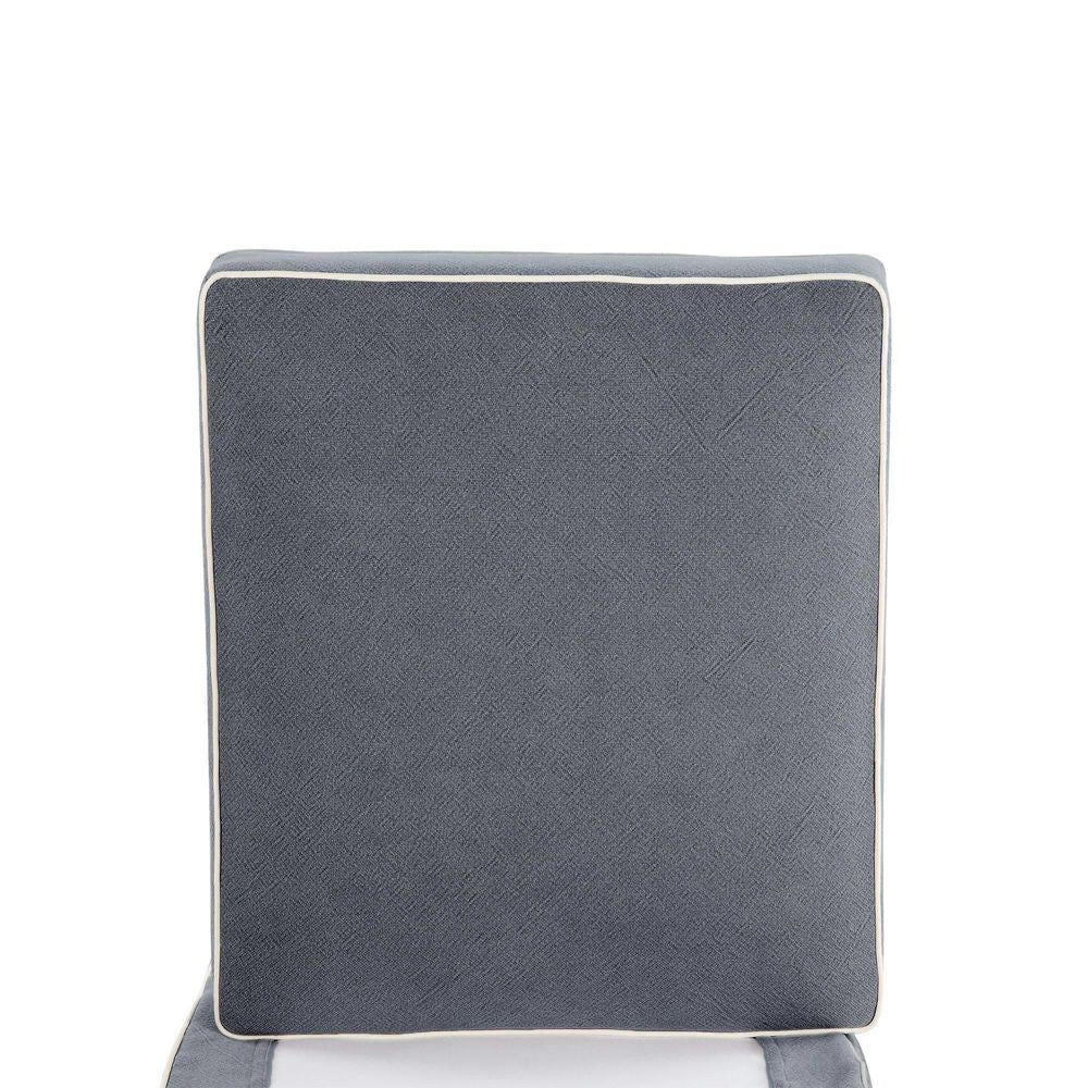 Slip Cover Only - Noosa Hamptons Ottoman Grey W/White Piping