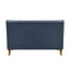 Bondi Hamptons 2 Seat Sofa Navy W/White Piping