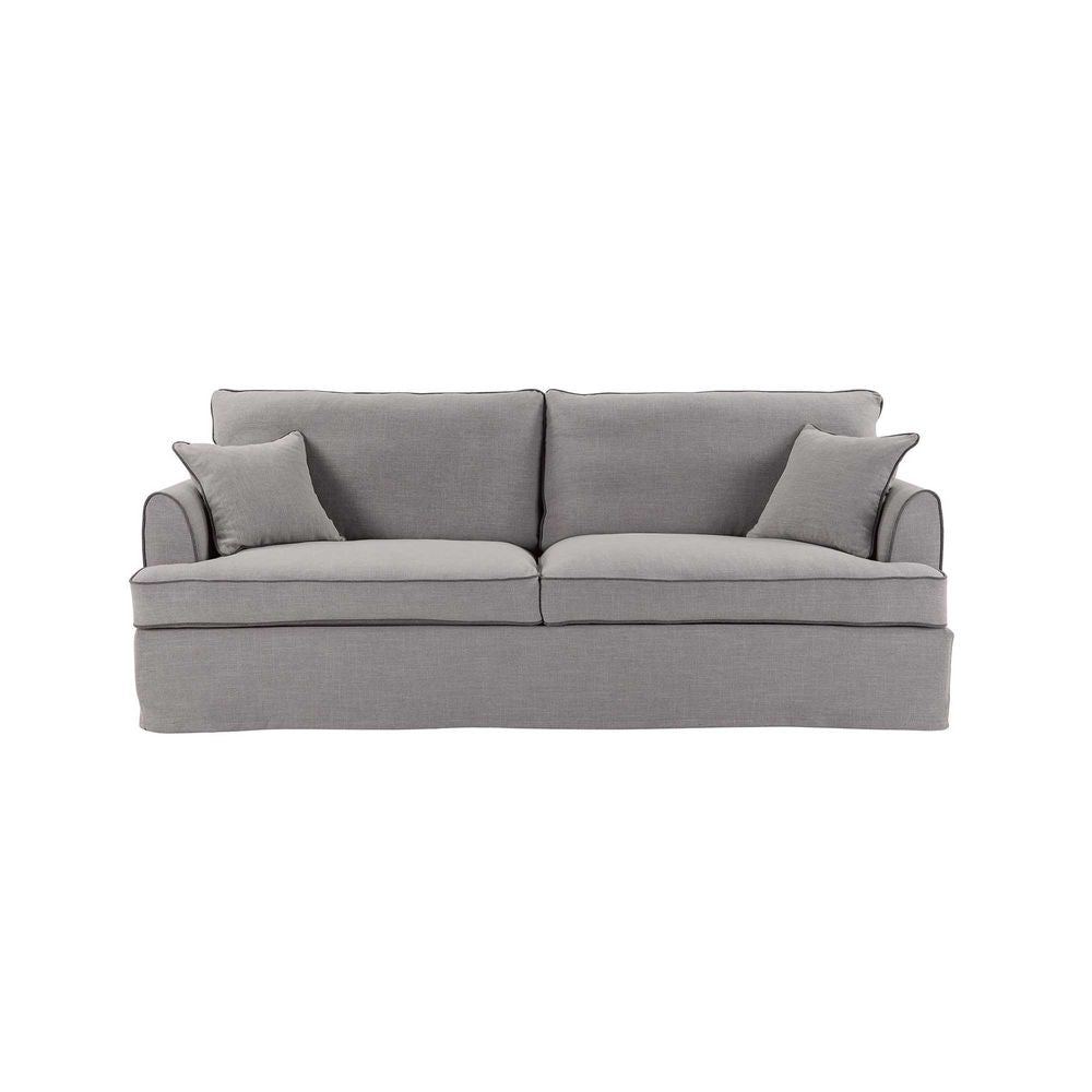 Slip Cover Only - Byron Hamptons 3 Seat Sofa Pebble Grey