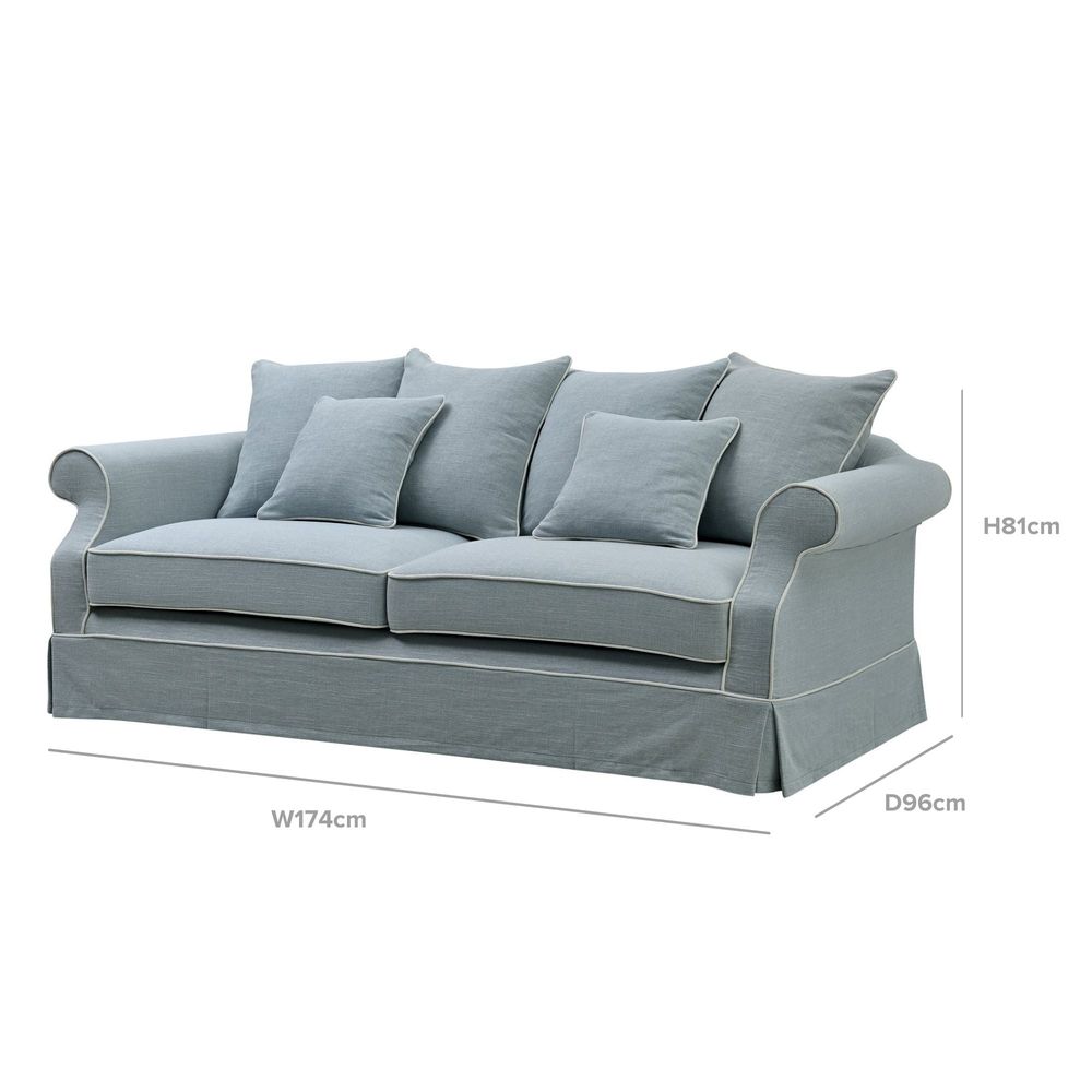 Slip Cover Only - Avalon Hamptons 3 Seat Sofa Beach