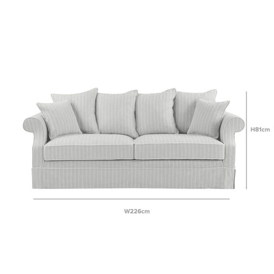 Slip Cover Only - Avalon Hamptons 3 Seat Sofa Cloud Stripe