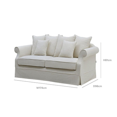 Slip Cover Only - Avalon Hamptons 2 Seat Sofa Ivory