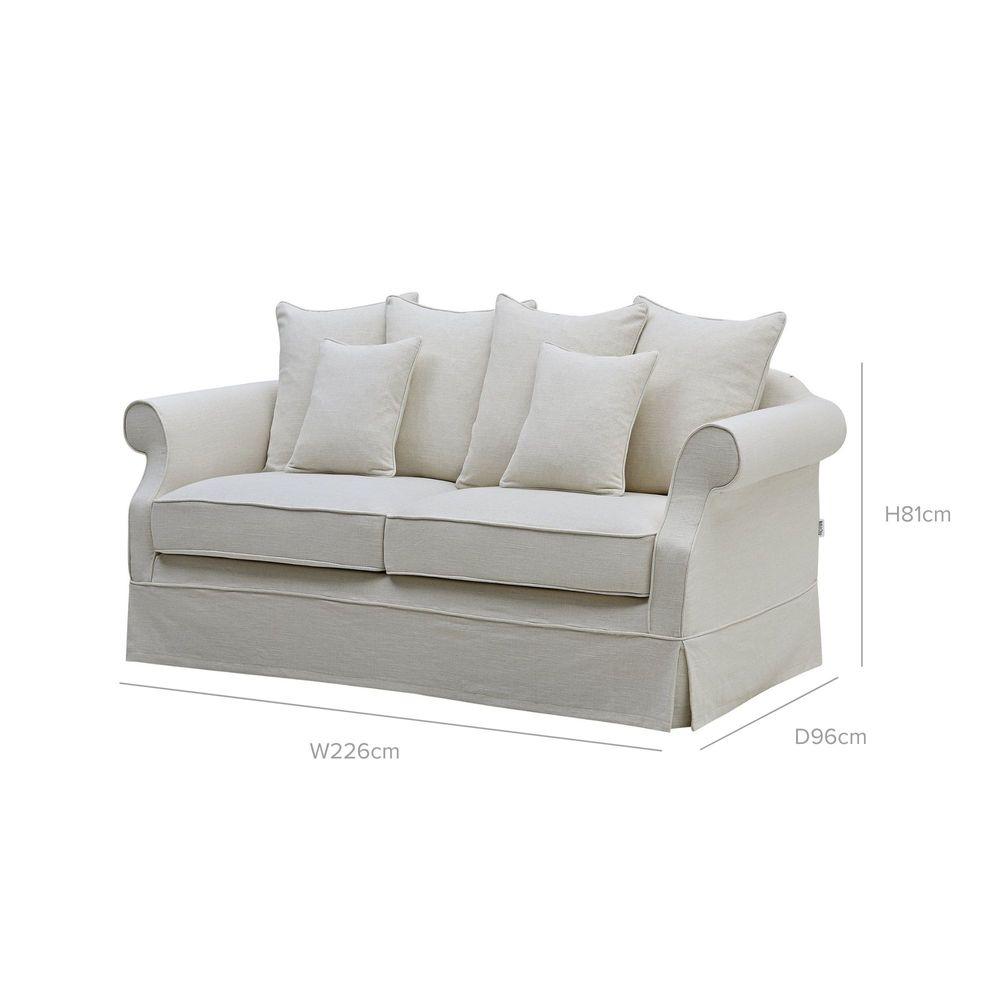 Slip Cover Only - Avalon Hamptons 3 Seat Sofa Ivory