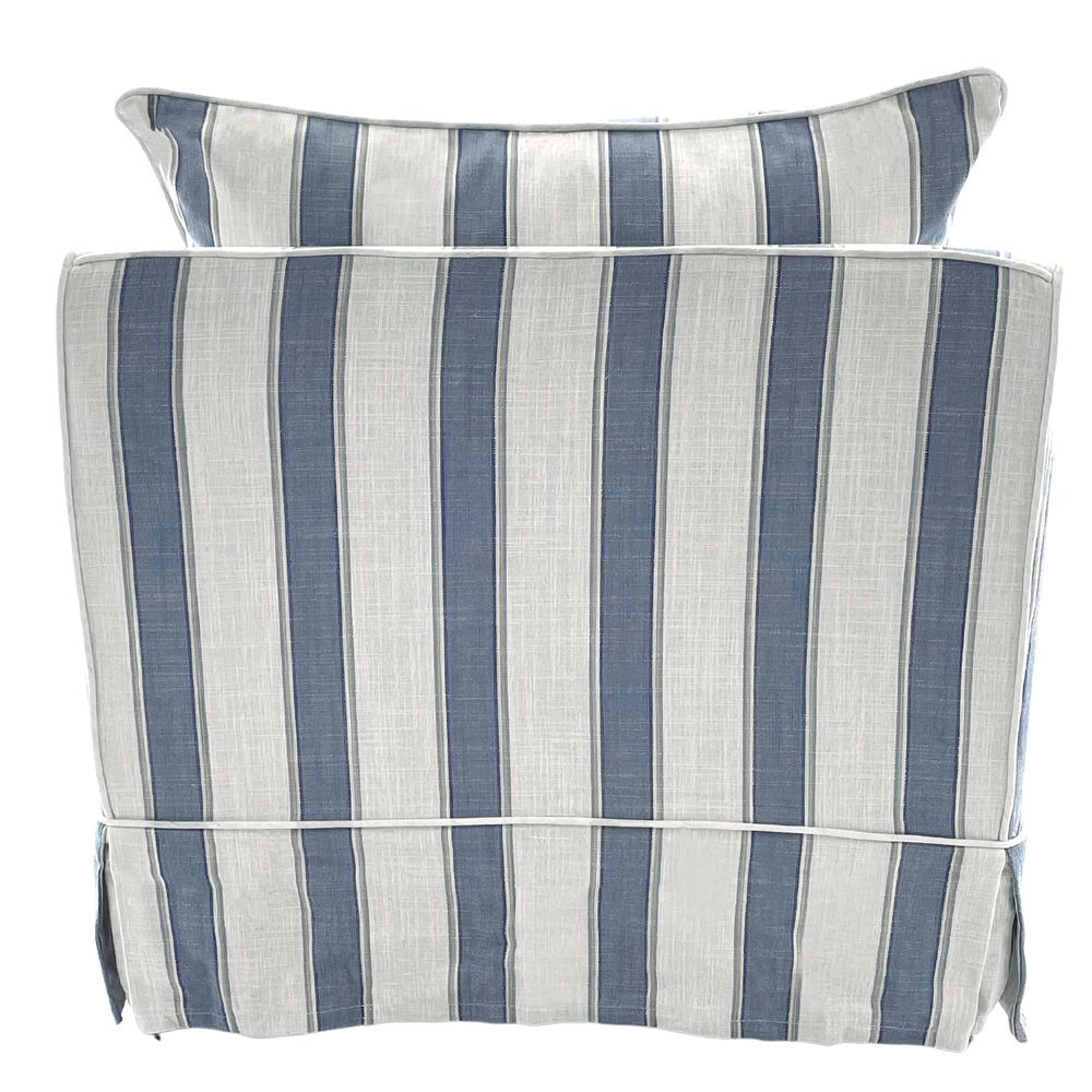 Slip Cover Only - Noosa Hamptons Armchair Blue Sky Stripe