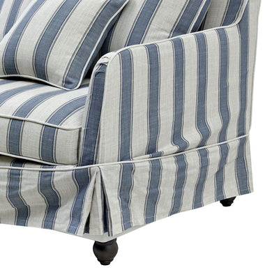 Slip Cover Only - Noosa Hamptons Armchair Blue Sky Stripe