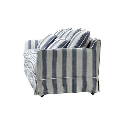 Slip Cover Only - Noosa Hamptons 3 Seat Sofa Blue Sky Stripe