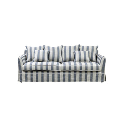 Slip Cover Only - Noosa Hamptons 3 Seat Sofa Blue Sky Stripe