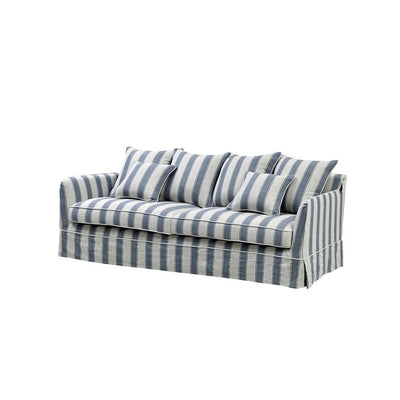 Slip Cover Only - Noosa Hamptons 3 Seat Sofa Blue Sky Stripe