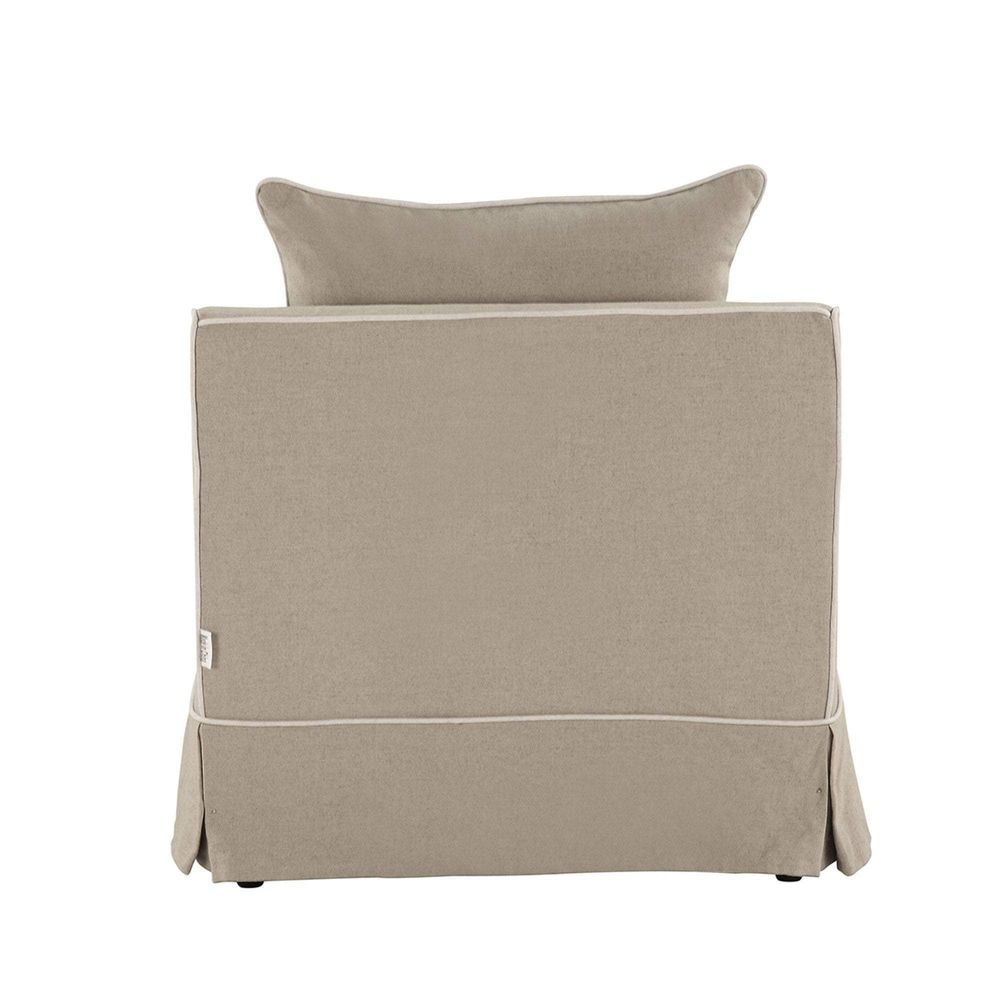 Slip Cover Only - Noosa Hamptons Armchair Natural W/White Piping