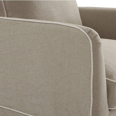 Slip Cover Only - Noosa Hamptons Armchair Natural W/White Piping