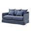 Slip Cover Only - Noosa Hamptons 1.5 Seat Sofa Navy W/White Piping