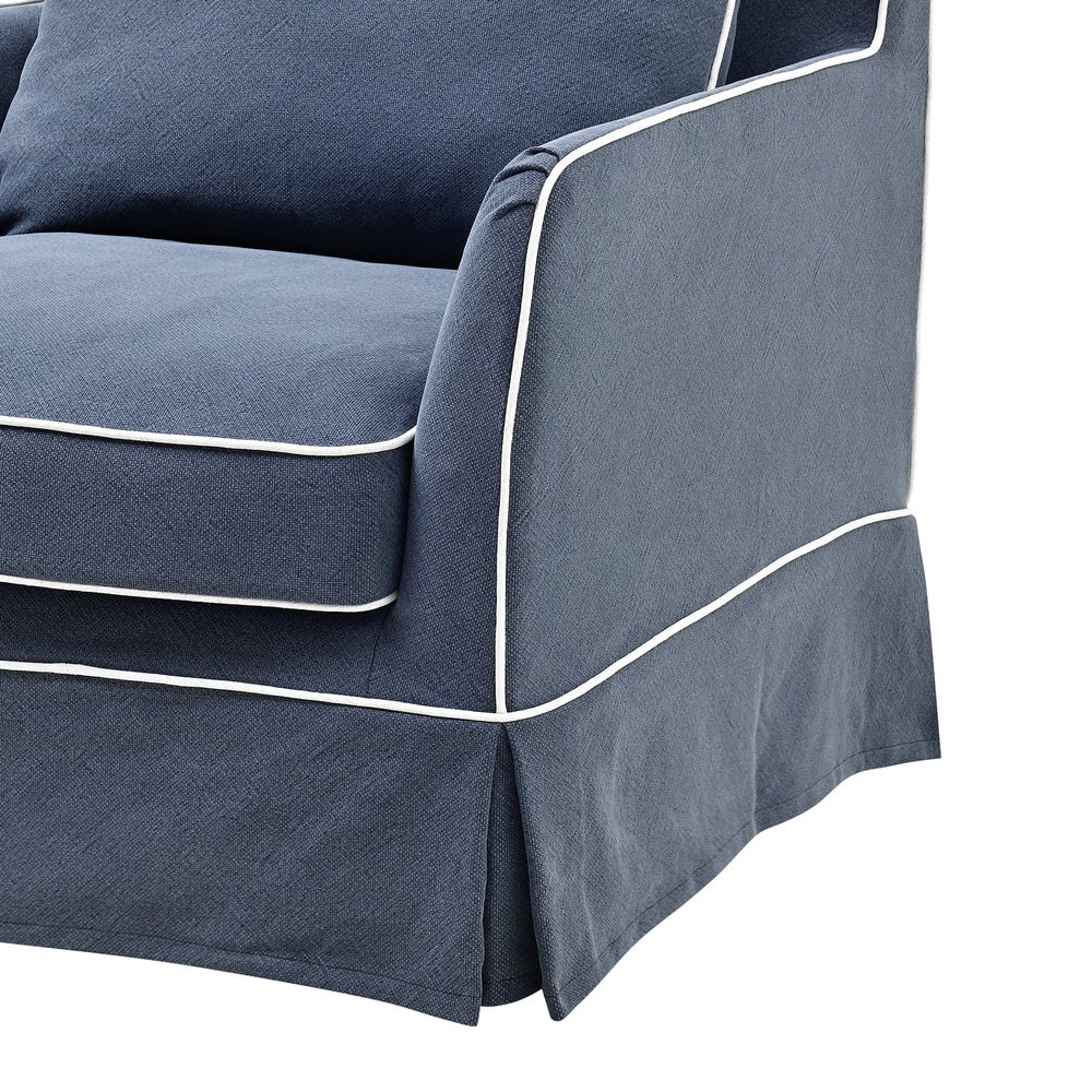 Slip Cover Only - Noosa Hamptons Armchair Navy W/White Piping