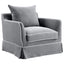 Slip Cover Only - Noosa Hamptons Armchair Grey W/White Piping