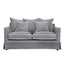 Slip Cover Only - Noosa Hamptons 2 Seat Sofa Grey W/White Piping