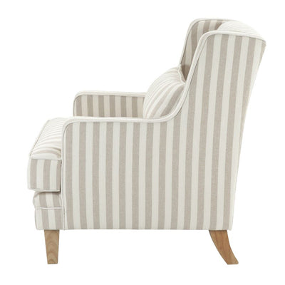 Bondi Armchair Nat Stripe/White Piping