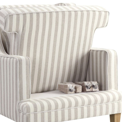 Bondi Armchair Nat Stripe/White Piping