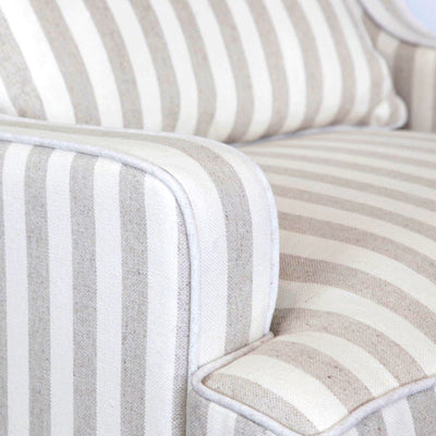 Bondi Armchair Nat Stripe/White Piping