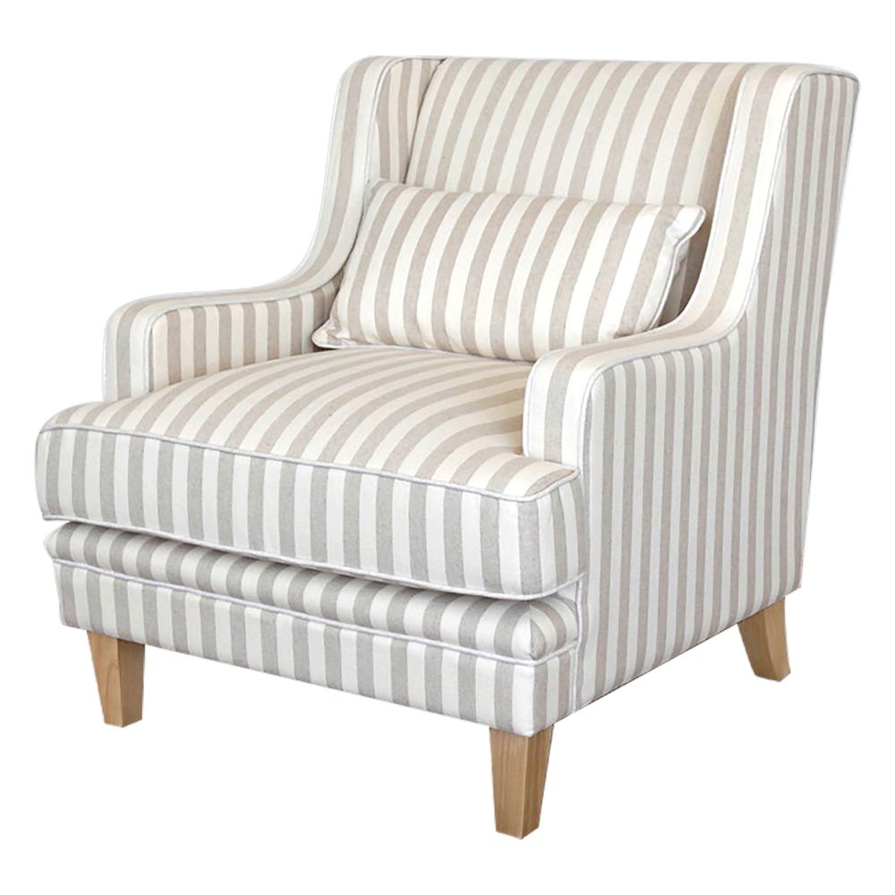 Bondi Armchair Nat Stripe/White Piping