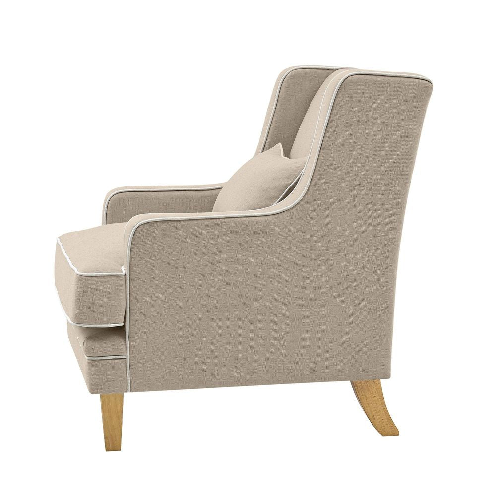 Bondi Armchair Nat/White Piping