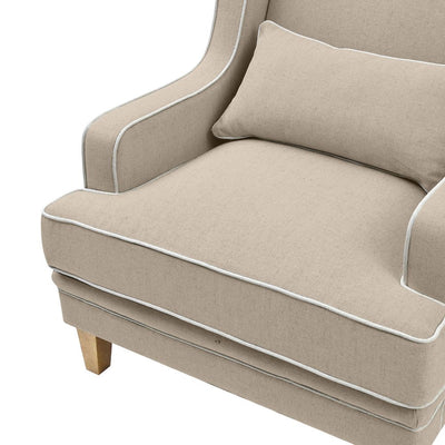 Bondi Armchair Nat/White Piping