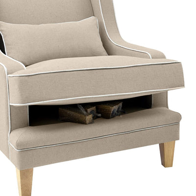 Bondi Armchair Nat/White Piping