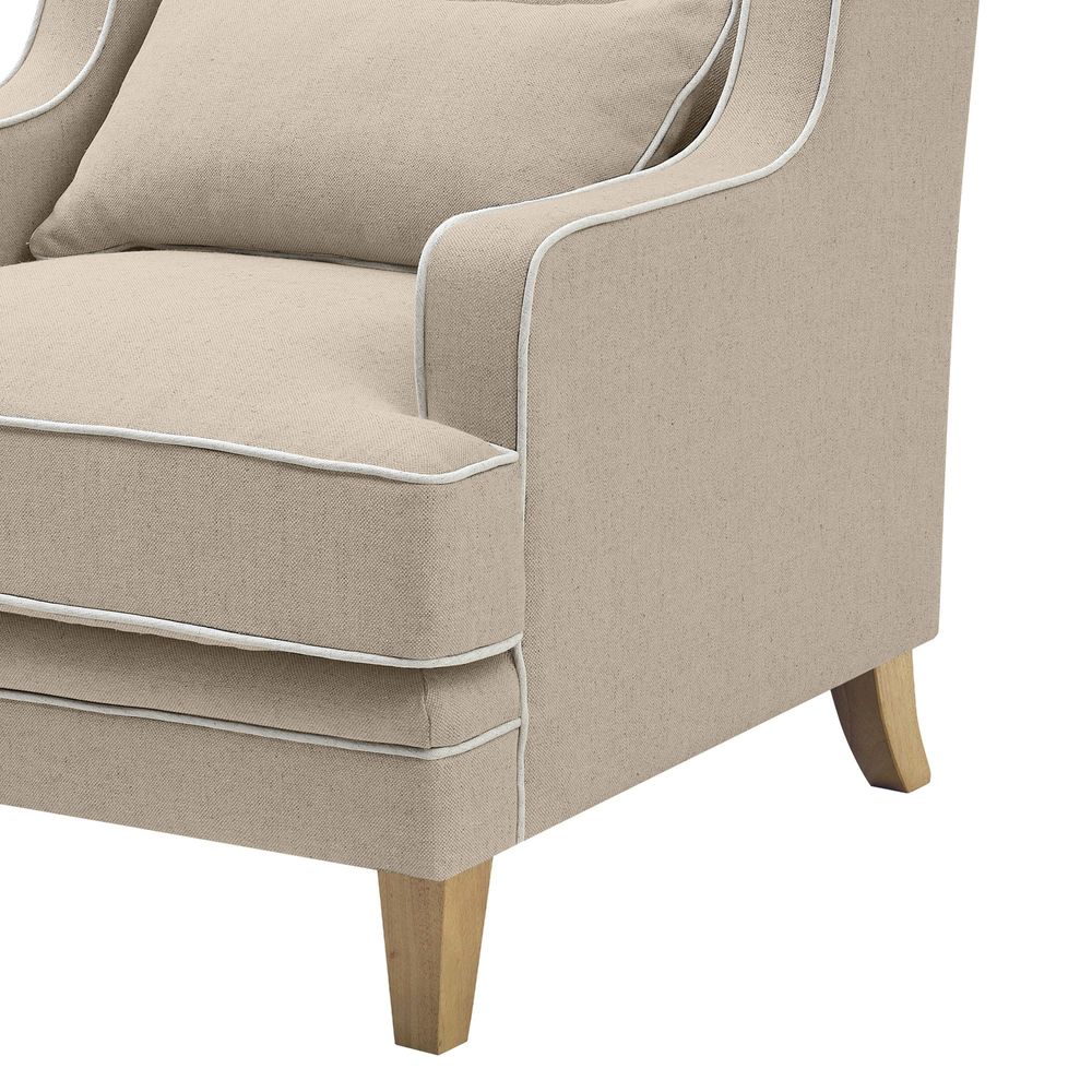 Bondi Armchair Nat/White Piping