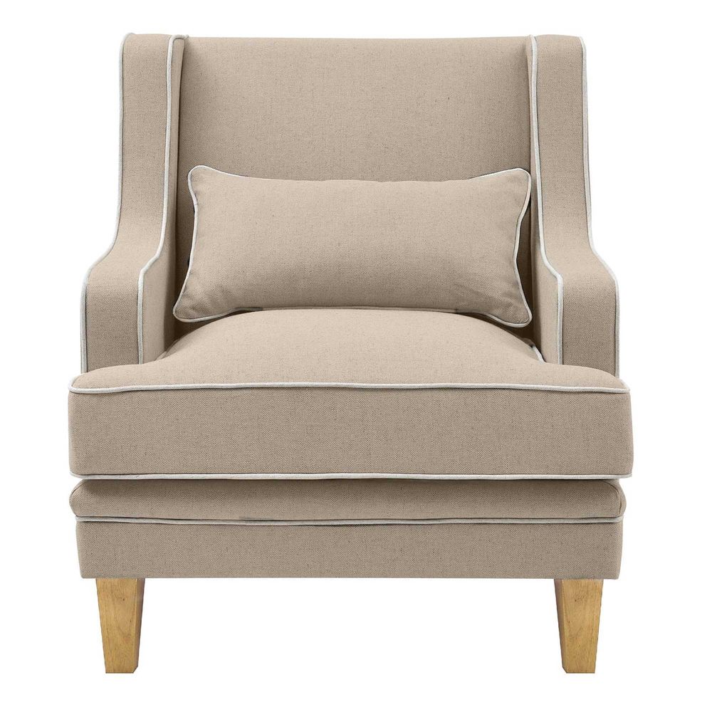 Bondi Armchair Nat/White Piping