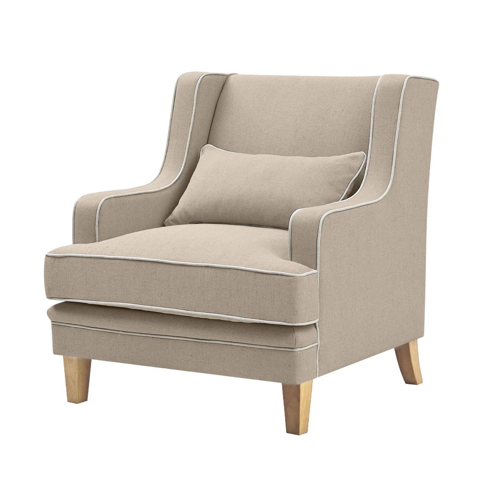 Bondi Armchair Nat/White Piping