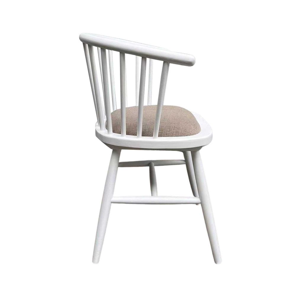 Noah Round Curved Strip Back Dining Chair White