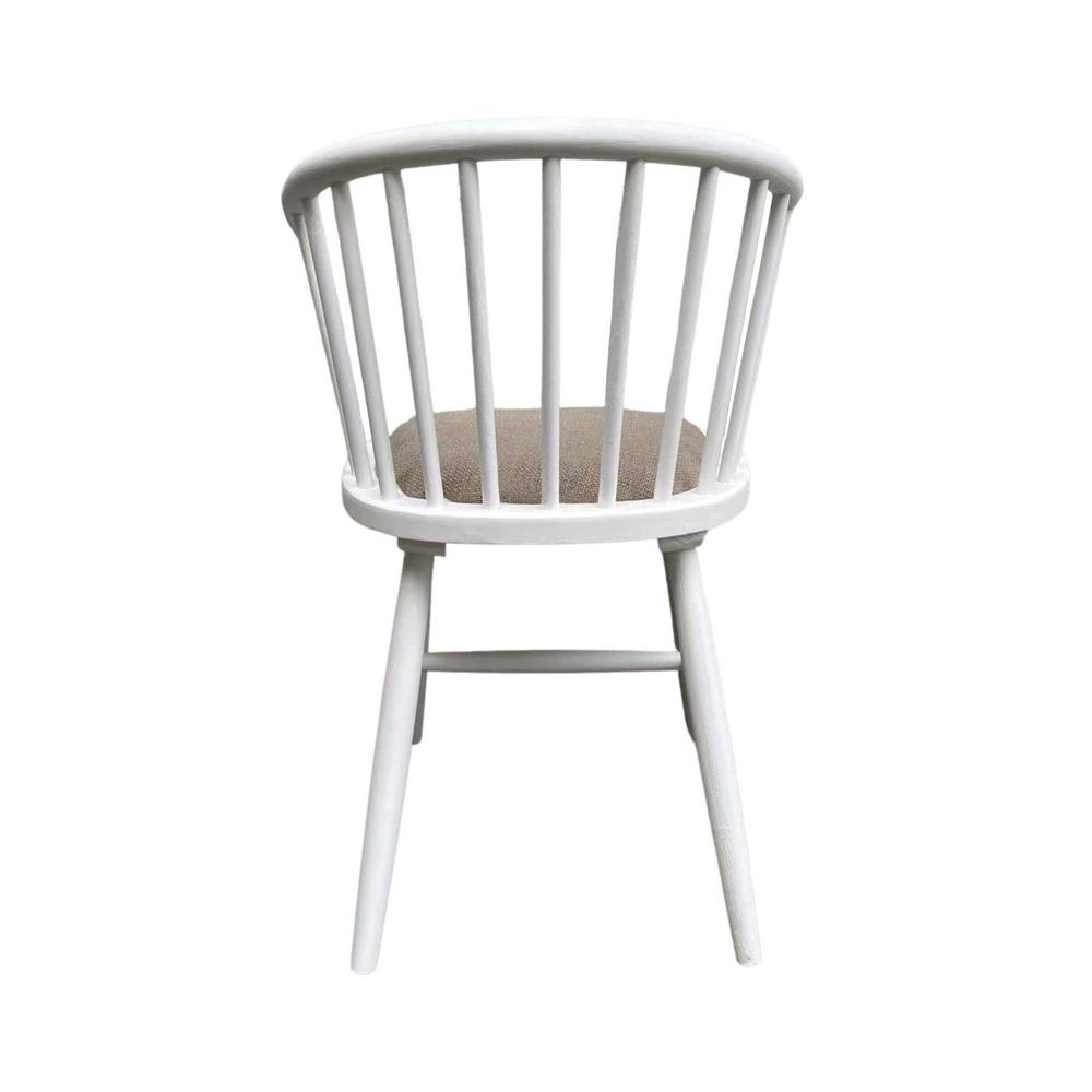 Noah Round Curved Strip Back Dining Chair White