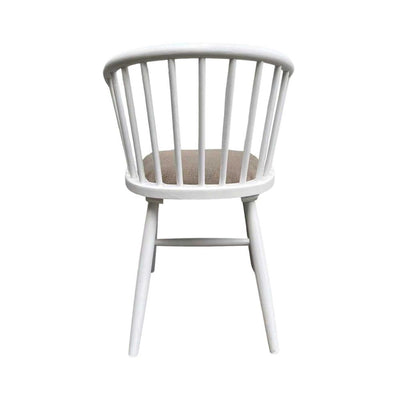 Noah Round Curved Strip Back Dining Chair White