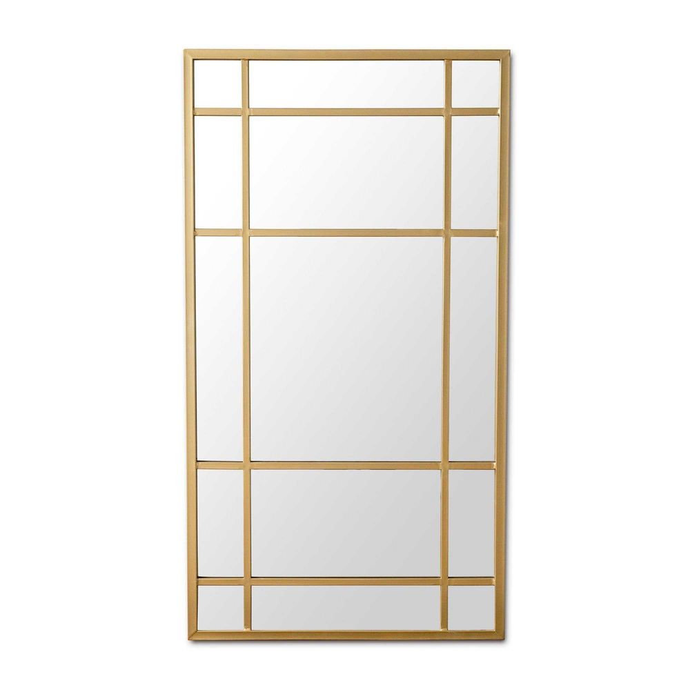 Lucia Gold Rimmed 15 Pane Pane Mirror