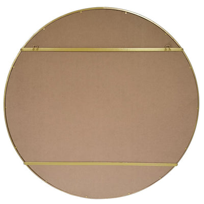 Amelia Gold Rimmed Round Paned Mirror D120cm